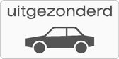 Onderbord Uitgezonderd auto's (zijaanzicht) (OB59) - aluminium - DOR 80 x 40 cm