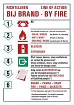Richtlijnen bij brand sticker, tweetalig, staand 210 x 297 mm