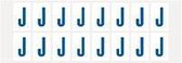 Letter stickers wit/blauw teksthoogte: 25 mm letter J
