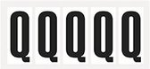 Letter stickers alfabet - 20 kaarten - zwart wit teksthoogte 75 mm Letter Q