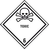 ADR klasse 6.1 sticker giftig met tekst 50 x 50 mm - 10 stuks per kaart
