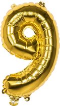 Boland - Folieballon cijfer (66 cm) 9 - Goud - Cijfer ballon
