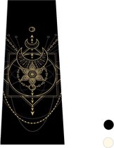Tapis de yoga Sacred | Zwart avec imprimé or | Extra épais collant - 6 mm | Love Generation