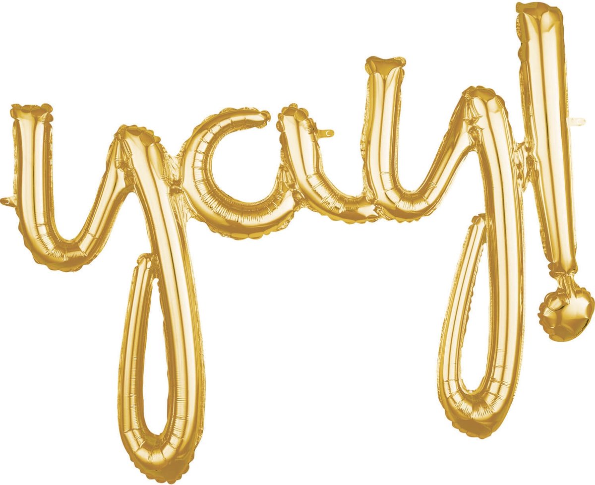 "Yay!" Goud Folieballon 88x63cm