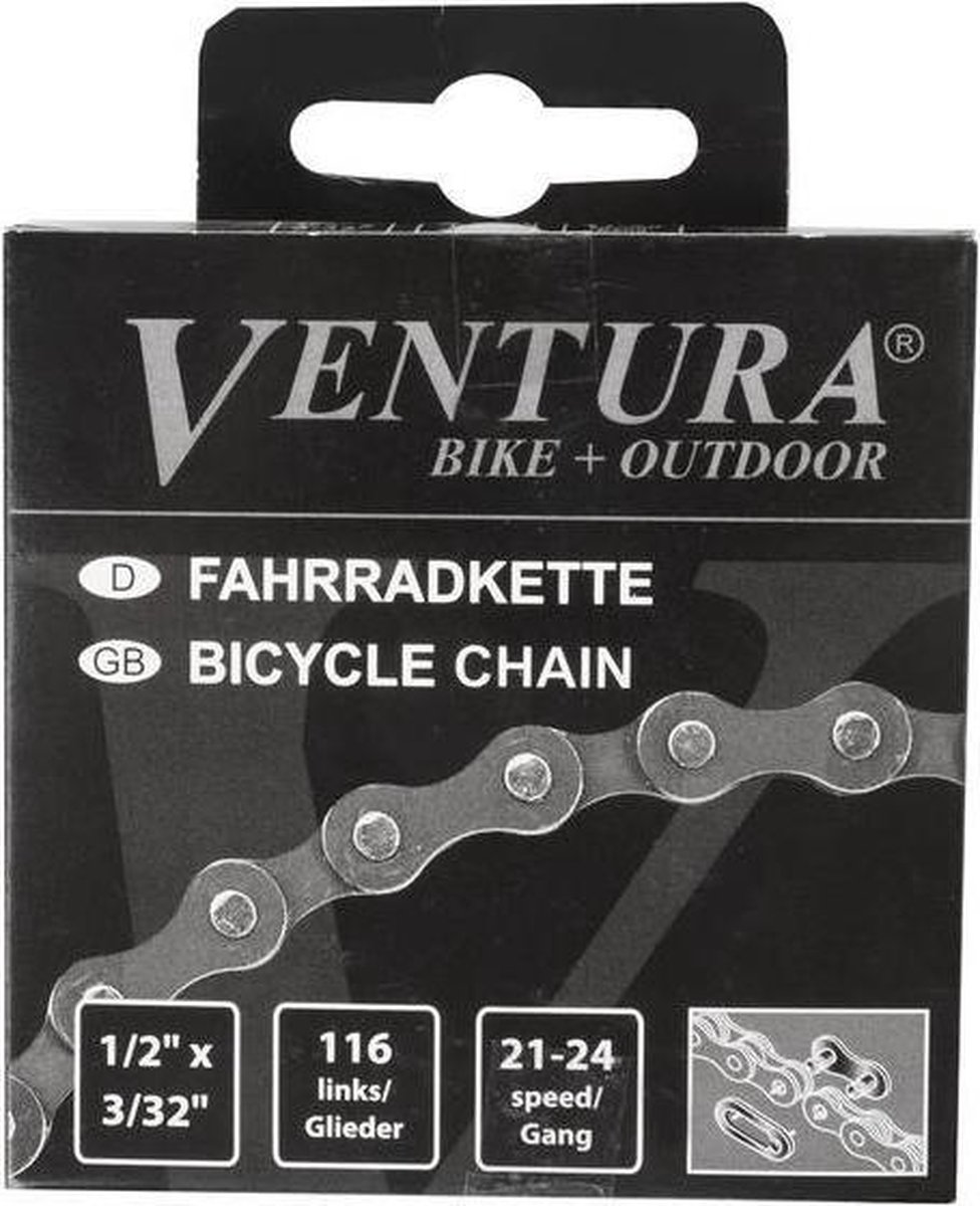 VENTURA KMC 1/2 X 3/32 KETTING 21-24-SPEED 116 SCHAKELS BLISTER 302175