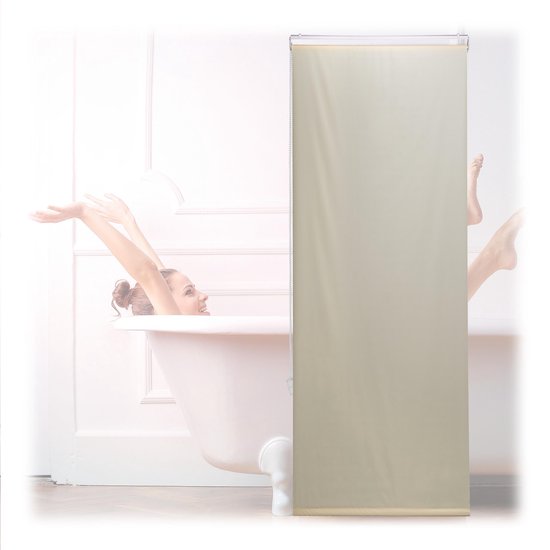Relaxdays Douche rolgordijn beige - gordijn badkamer - | bol.com