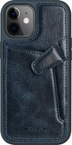 Nillkin - Hoesje geschikt voor Apple iPhone 12 Mini - Aoge Leather Case Serie - Book Case - Blauw