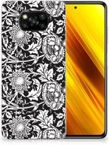 Telefoon Hoesje Xiaomi Poco X3 | Poco X3 Pro Mobiel Case Zwart Bloemen