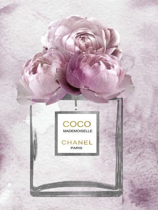doe niet Gewend Retentie Glasschilderij - Chanel Parfum flesje - Bloemen -fotokunst op glas - 60 x  80 cm | bol.com