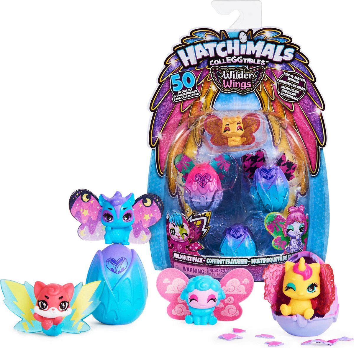 Hatchimals CollEGGtibles - Wilder Wings-multipack met 4 Hatchimals en 4 mix en match vleugels
