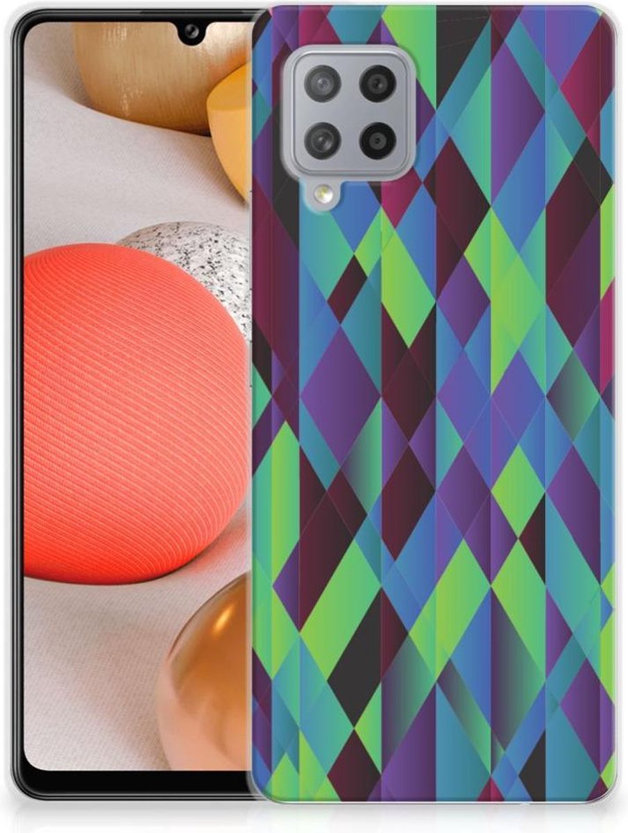 Samsung Galaxy A42 TPU Hoesje Abstract Green Blue