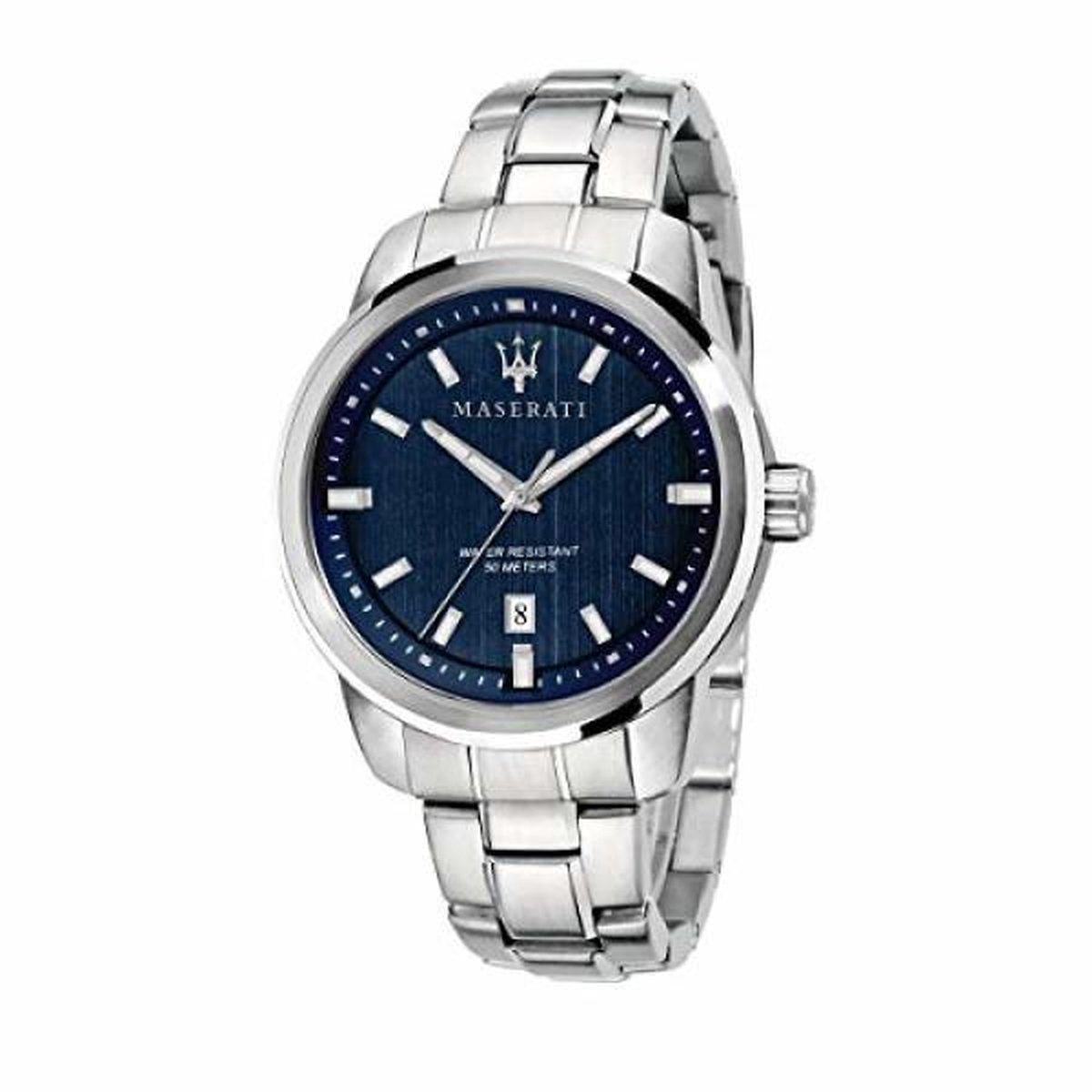 Maserati Successo Horloge - Maserati heren horloge - Blauw - diameter 44 mm - roestvrij staal