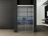 Saqu Note Douchedeur - 110x200 cm - met Soft-close / Aluminium - Veiligheidsglas