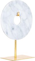 Decoratieve standaard rond marmer/goud metaal klein (r-000SP39756)