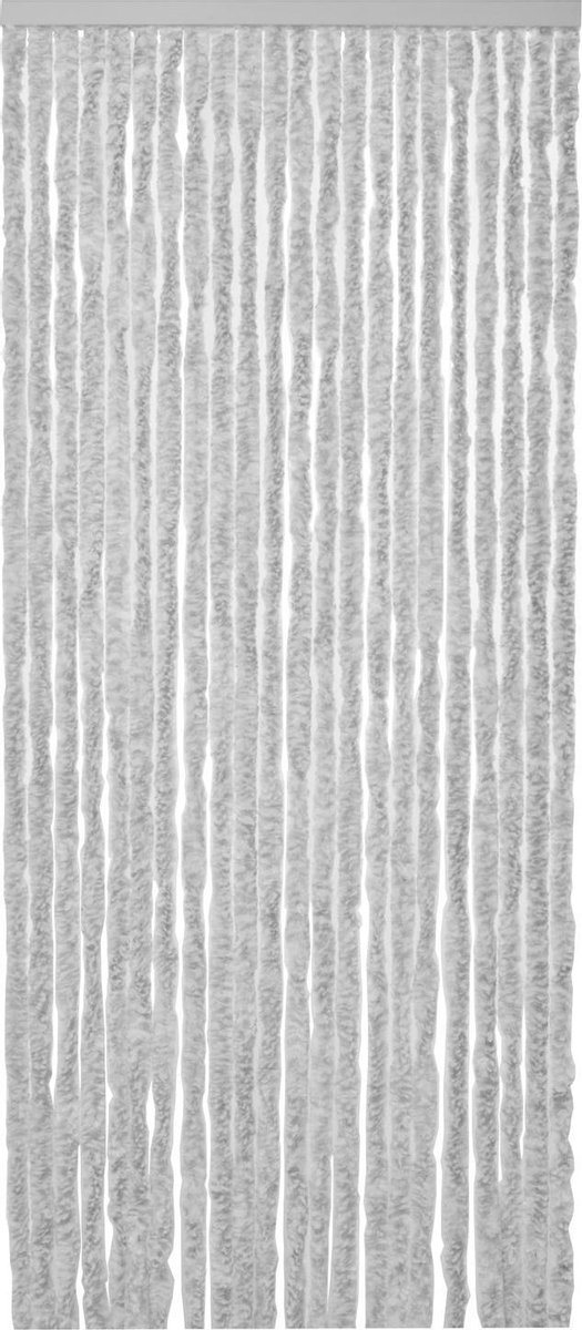 Kattenstaart deurgordijn 100x240 grijs/wit 100% polypropyleen in draagtas