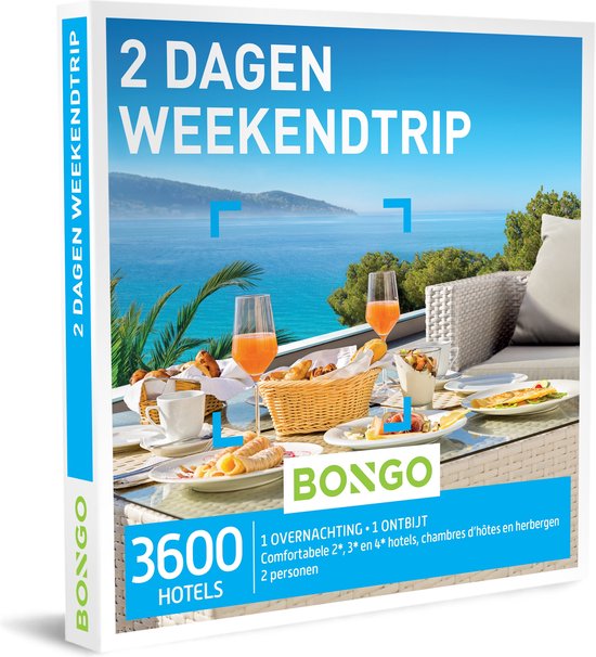 Bongo Bon - 2 Dagen Weekendtrip Cadeaubon - Cadeaukaart cadeau voor man of vrouw | 3600 adressen, waaronder hotels tot 4*, chambres d'hôtes en herbergen cadeau geven