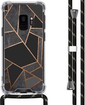 iMoshion Design hoesje met koord voor de Samsung Galaxy S9 - Grafisch Koper - Zwart / Goud