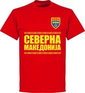 Noord Macedonië Team T-Shirt - Rood - 4XL