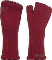 Knit Factory Cleo Gebreide Dames Vingerloze Handschoenen - Handschoenen voor in de herfst & winter - Rode handschoenen - Polswarmers - Bordeaux - One Size
