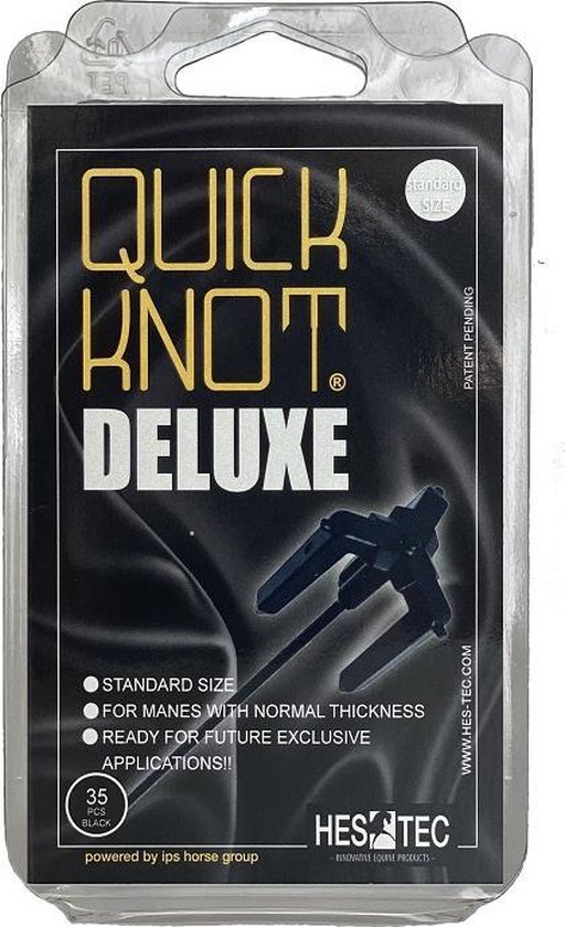 Quick Knot Deluxe® | Manenclip voor Knotten | Geschikt voor Paarden en Pony's | Zwart standaard - Quick Knot