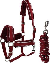 Qhp Halsterset Dolci Rood-zilver - pony