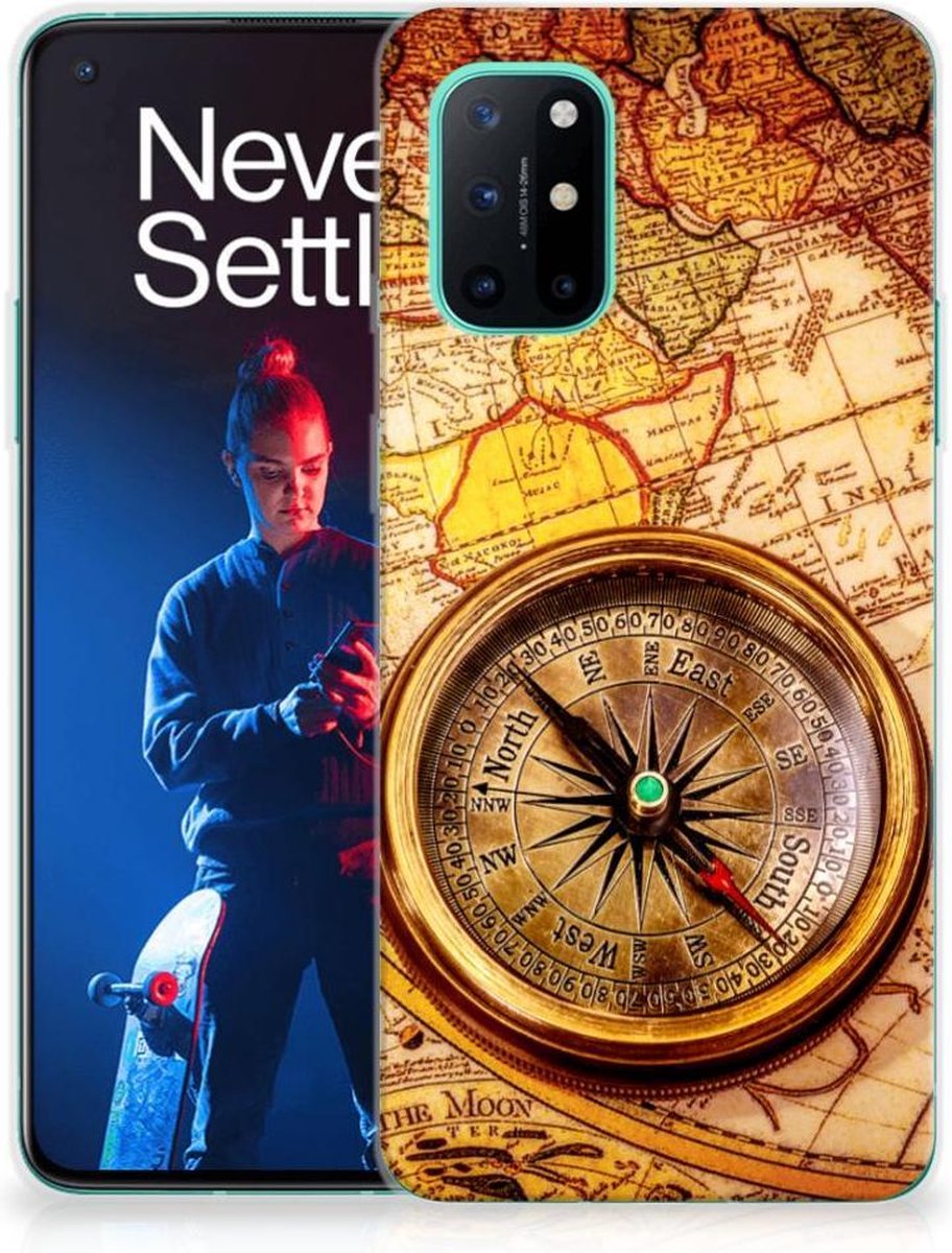 Back Cover voor OnePlus 8T Siliconen Back Cover Kompas