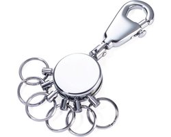 Troika Patent KYR60/CH, Troika sleutelhanger patent / met 6 uitklikbare ringen / Schlüsselhalter rund mit 6 ausklinkbaren Ringen, Patentchrom