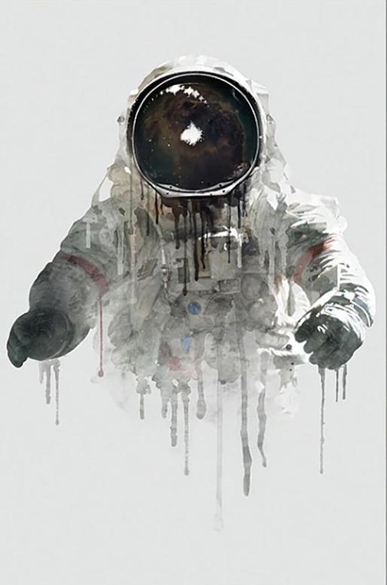Allernieuwste Canvas Schilderij Astronaut Ruimtevaart Abstract - Poster - Graffiti - 60 x 90 cm - Kleur
