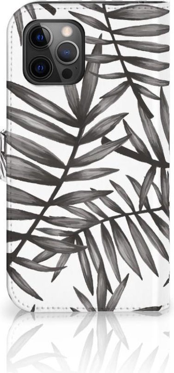 Apple iPhone 12 Pro Max Hoesje Leaves Grey