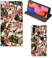 Hoesje ontwerpen Geschikt voor Samsung Galaxy A20s Smart Cover Valentijn Cadeautje Vrouw Bloemen
