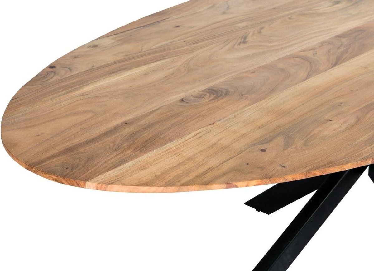 Livingfurn - e Ovale Eetkamertafel - - Acasia Hout - 210 cm - Bruin ...