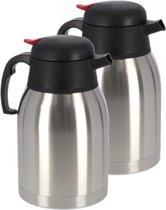 6x Koffie/thee thermoskan RVS 750 ml - Isoleerkannen voor warme / koude dranken
