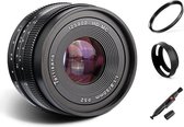 7artisans 50mm F1.8 manual focus lens Sony systeem camera + Gratis lenspen + 52mm uv filter en zonnekap