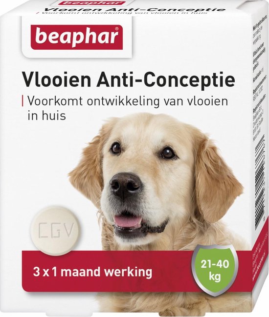 Beaphar Vlooien Anticonceptie - Grote Hond 21-40 kg - 3 Tabletten | bol.com