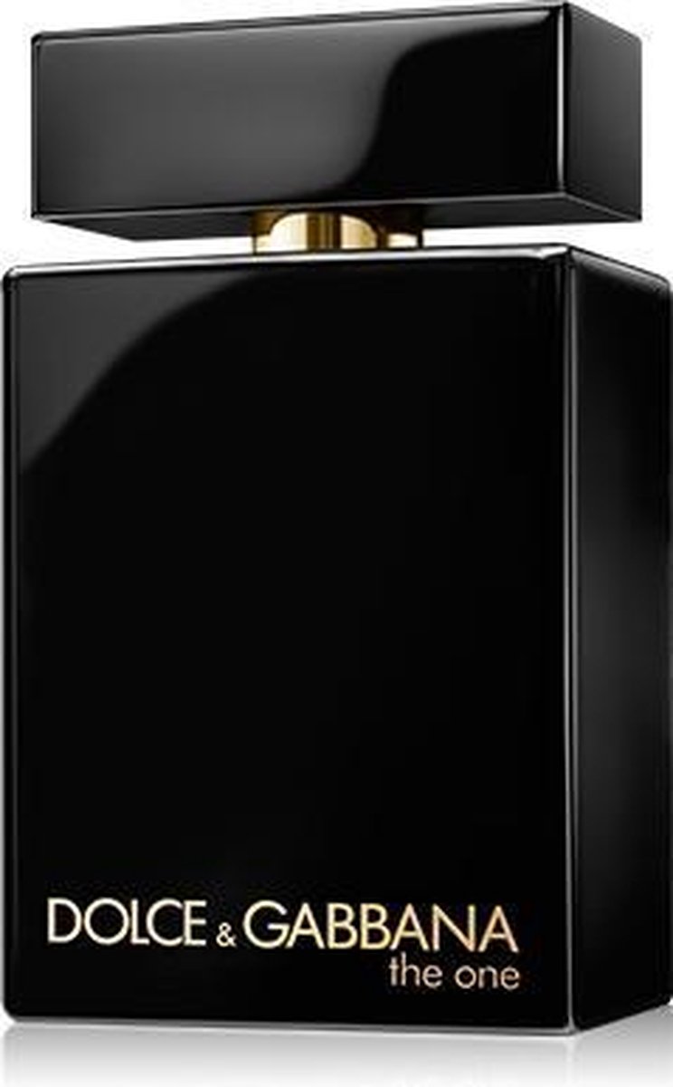 Zwarte Dolce &amp; Gabbana The One parfumfles naast het bijpassende doosje.