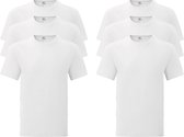 6 Pack T-shirt Hoge Kwaliteit Lichtgewicht - Heren - WIT - XL