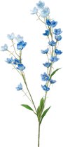 Kunstbloem Buttercup - Polyester - Blauw - 85 cm hoog