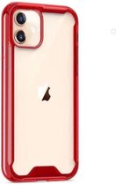 Geschikt voor iPhone 12 mini bumper case TPU + acryl - transparant rood