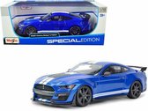 Maisto Ford MUSTANG SHELBY GT500 2020 1:18 - blauw/wit
