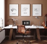 Sprimont Plattegrond poster A2 + Fotolijst Wit (42x59,4cm) - DesignClaud