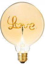 Ledlamp - Tekst LOVE - Grote Bolvormige LED - E 27 - diameter 12,5 cm