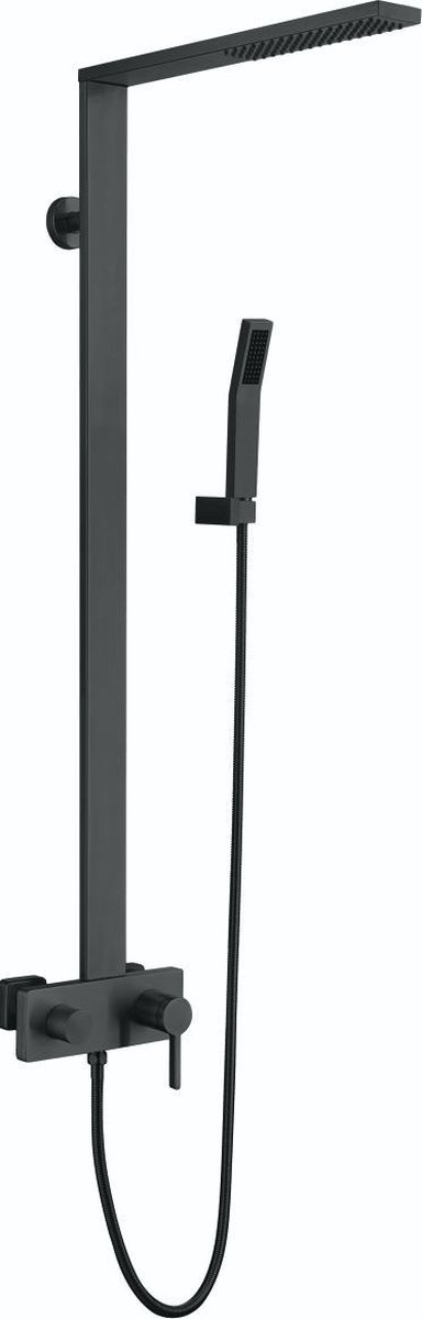 Mawialux regendoucheset - Opbouw - Mengkraan - Vierkant - Teslin Gunmetal Grey