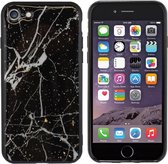 BackCover Marble hoesje met Glitter - Telefoonhoesje voor Samsung A60 - Zwart