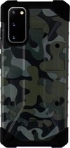 Backcover Shockproof Army - Hoesje met legerprint - Telefoonhoesje voor Samsung S20 - Groen