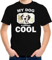 Dalmatier honden t-shirt my dog is serious cool zwart - kinderen - Dalmatiers liefhebber cadeau shirt XS (110-116)