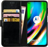 Rosso Element Motorola Moto G9 Plus Hoesje Book Cover Zwart