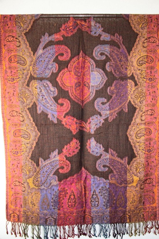 1001musthaves.com Wollen dames sjaal basiskleur bruin 70 x 180 cm