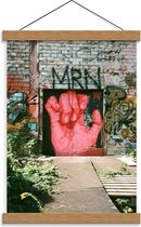 Schoolplaat – Deuren met Gekleurde Graffiti - 30x40cm Foto op Textielposter (Wanddecoratie op Schoolplaat)