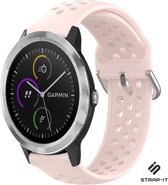 Strap-it Siliconen bandje met gaatjes - geschikt voor Garmin Vivoactive 4 45mm / Garmin Venu 2 - roze