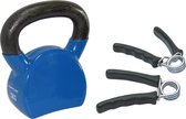 Tunturi - Fitness Set - Knijphalters 2 stuks - Kettlebell 12 kg